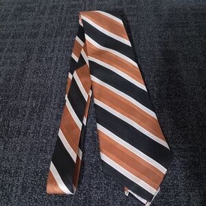 Men's Striped Brown and Black Tie